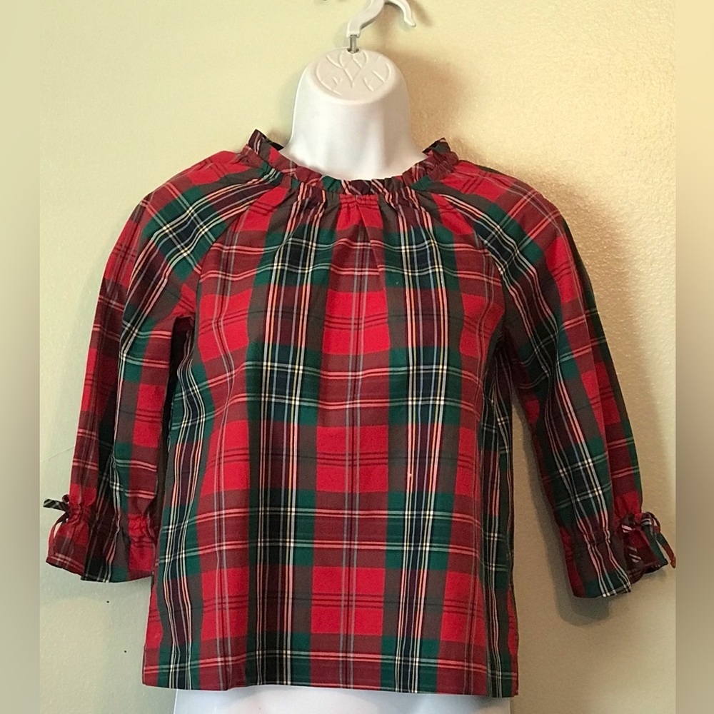 Girl Jcrew crewcute Christmas blouse size 10 new with no tags